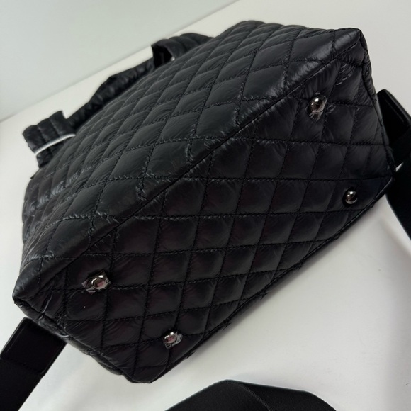 Ecostitch Woven Puff Square Crossbody Quilted Handbag Black PETA Approved NWT - Picture 7 of 13